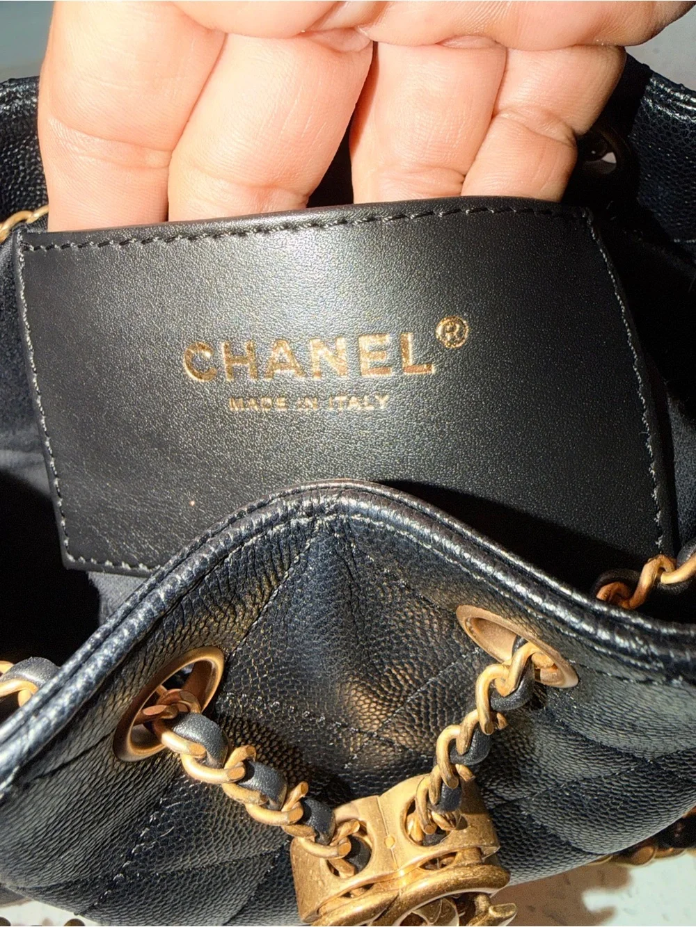CHANEL Caviar Mini 25 Black with Gold Hardware